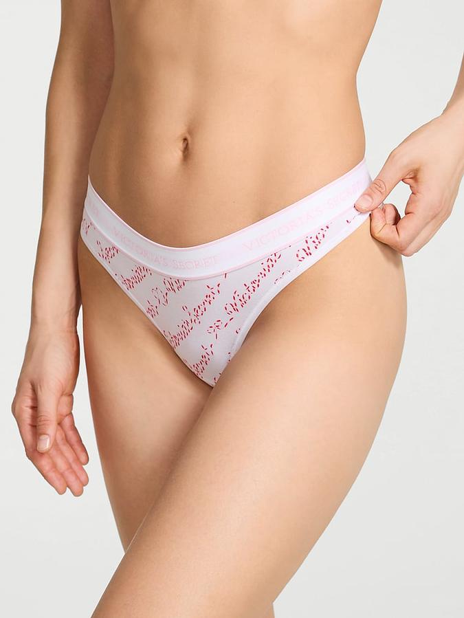Logo Cotton Thong Panty