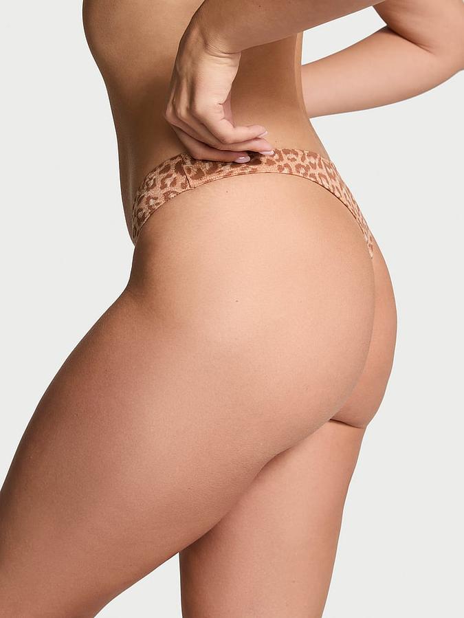 Stretch Cotton High-Leg Scoop Thong Panty