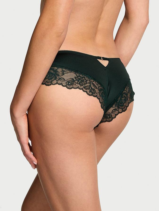 Rose Lace-Trim High-Leg Cheeky Panty