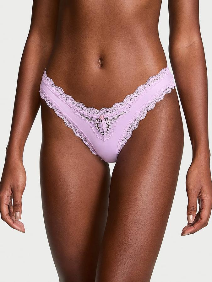 Lace-Trim Brazilian Panty