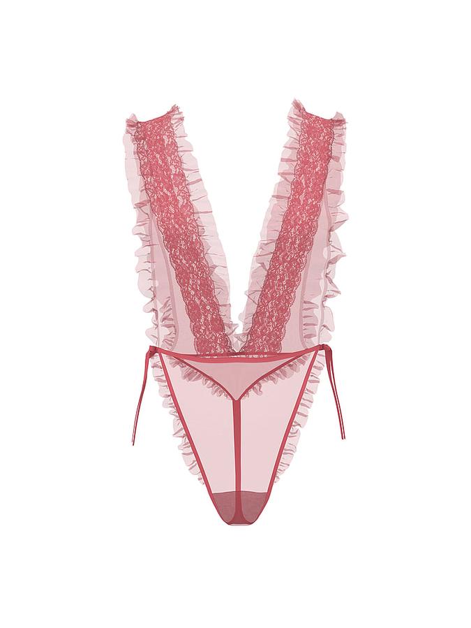 Dare to Dream Lace Sheer High-Leg Teddy image number 2