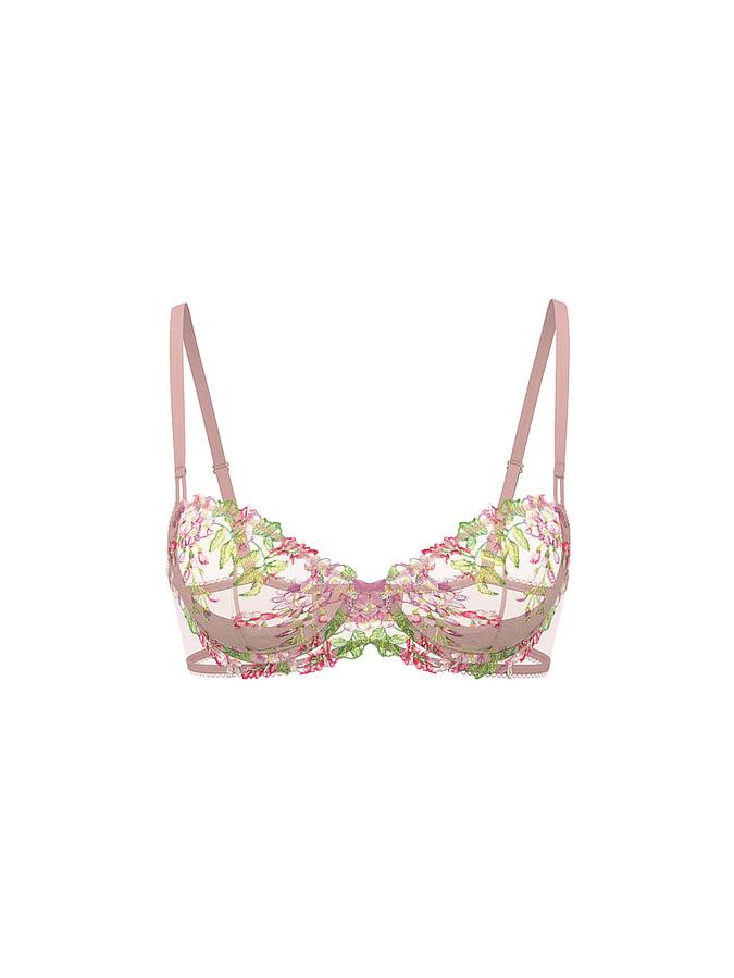Wicked Unlined Wisteria Embroidery Balconette Bra image number 2