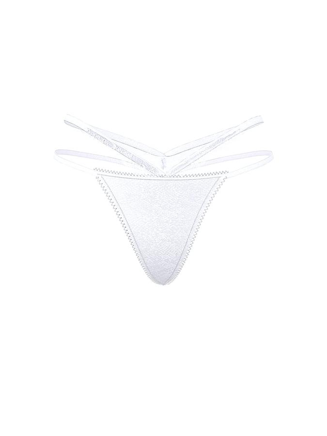 Rose Lace-Trim Strappy Cut-Out V-String Panty image number 2