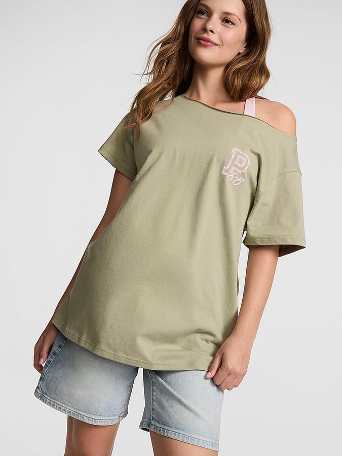 Campus Cotton&trade; Off-The-Shoulder Tee
