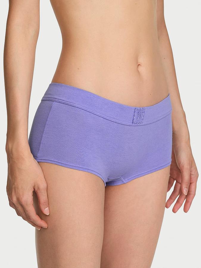 Logo Cotton Lace Patch Boyshort Panty