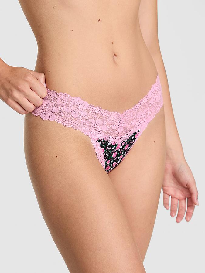 Wink Lace-Trim Thong Panty image number 0