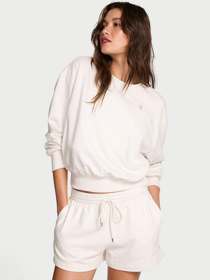 Obsessed Terry Crop Crewneck Sweatshirt