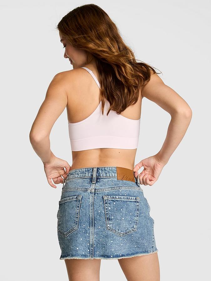 Denim by PINK Mid-Rise Jean Skirt image number 1