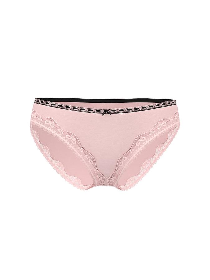 Cotton Bow Lace-Trim Bikini Panty image number 2