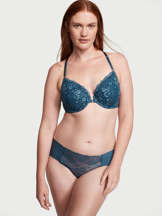 Shimmer Lace-Inset No-Show Cheeky Panty image number 3
