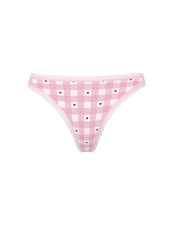 Cotton Lace-Waist Thong image number 2