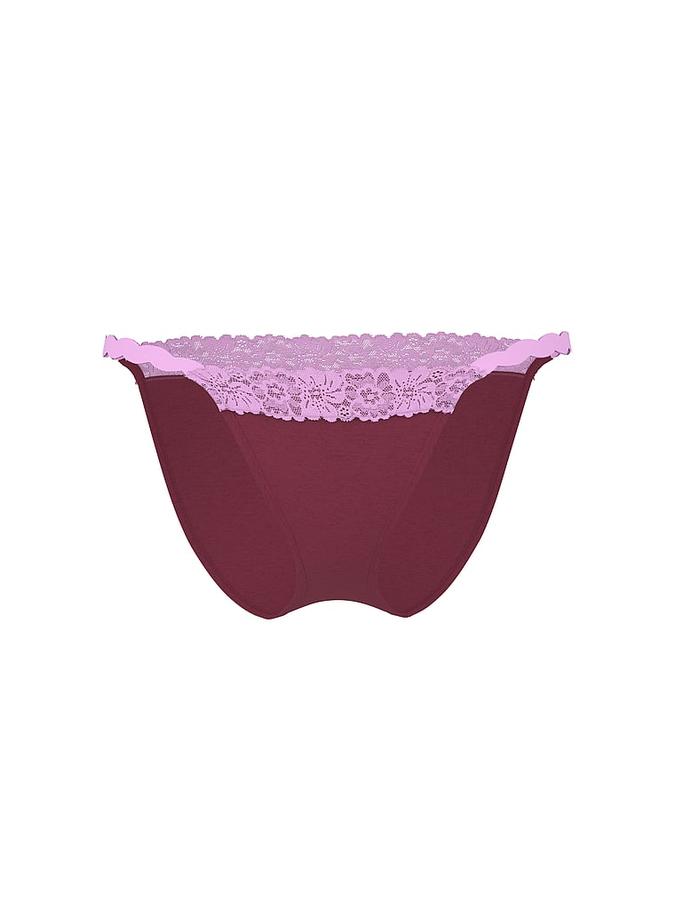 Cotton Lace-Trim String Bikini Panty image number 2