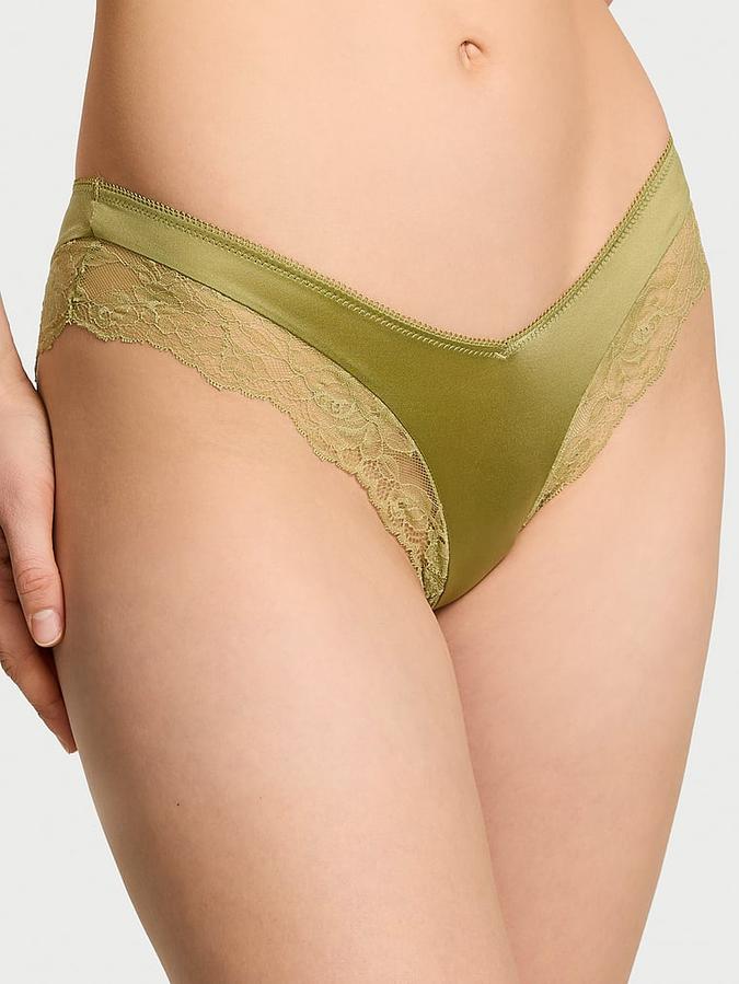 Rose Lace-Trim High-Leg Cheeky Panty image number 0