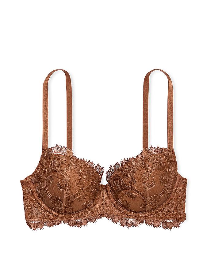 Boho Floral Embroidery Lightly Lined Demi Bra image number 2