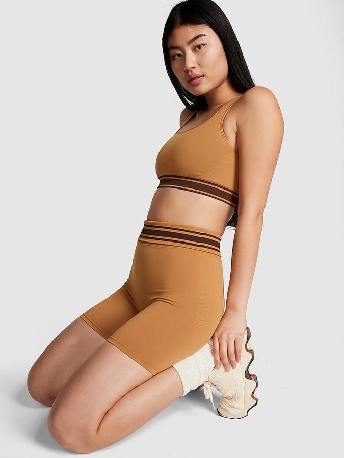 PINK Flip It Seamless Foldover Bike Shorts image number 3