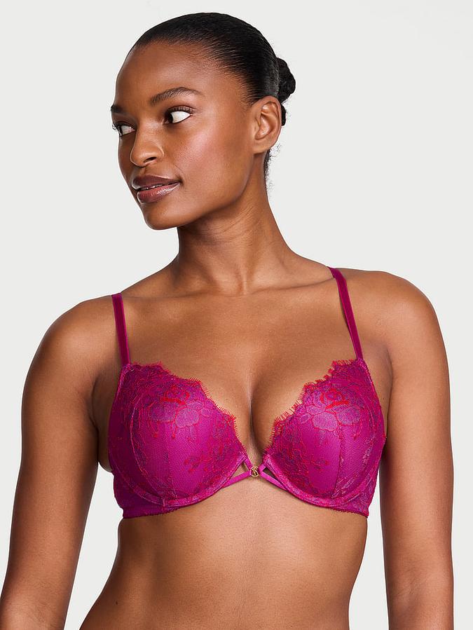 Bombshell Add-2-Cups Rose Lace Push-Up Bra