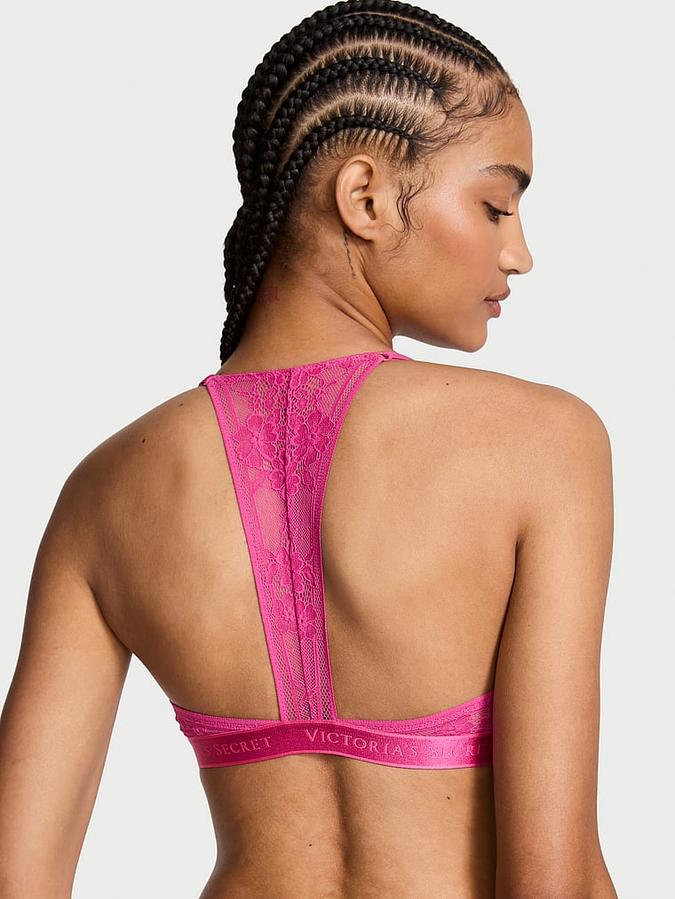 Lightly Lined Front-Close Lace-Trim Demi Bra image number 1