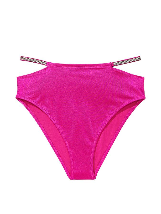 Shine Strap High-Waist Cheeky Bikini Bottom image number 2