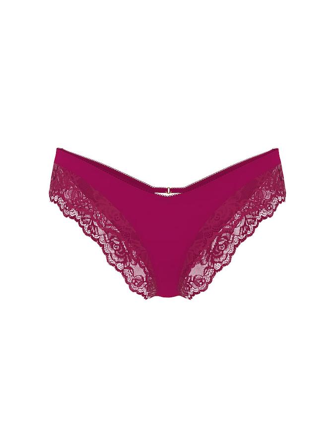Rose Lace-Trim High-Leg Cheeky Panty image number 2