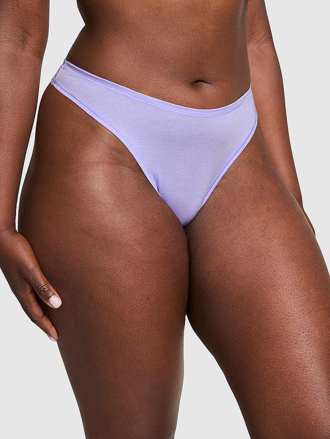 Cotton High-Leg Thong Panty image number 0