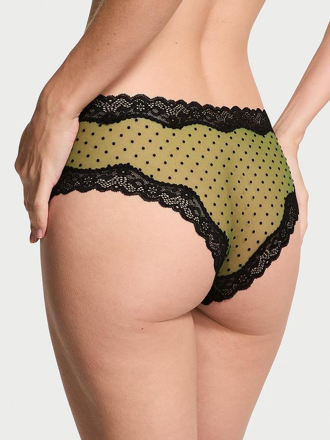 Tease Mesh Lace-Trim Cheeky Panty image number 1