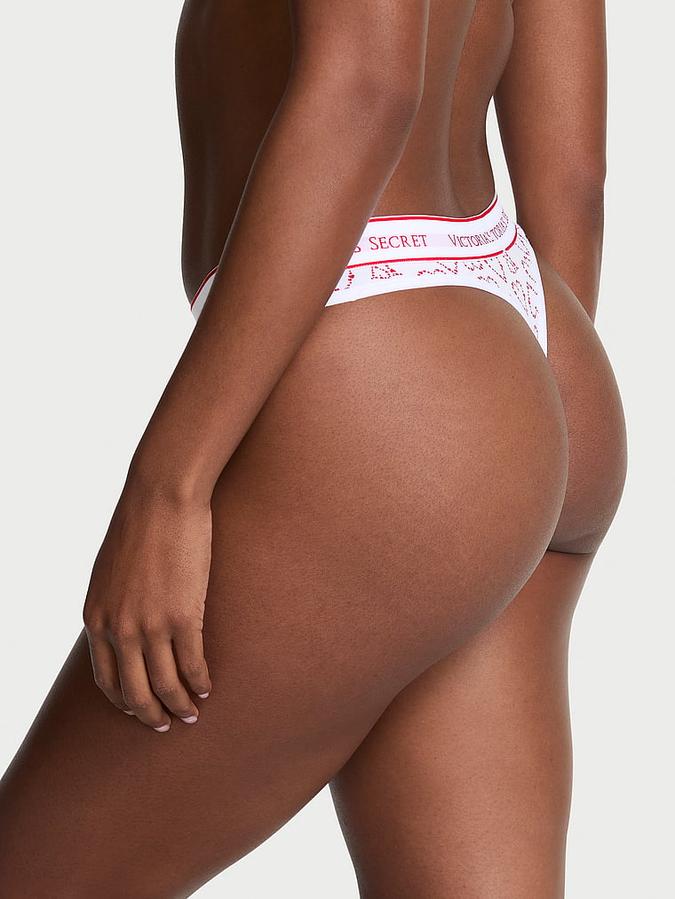 Logo Cotton Thong Panty