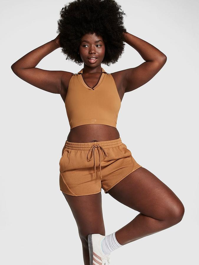 Ivy Fleece Curved Hem Shorts image number 3