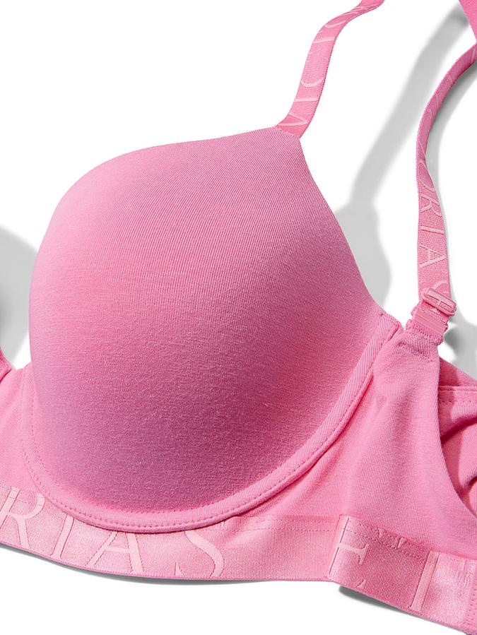 Cotton Exploded Logo Lightly Lined Demi Bra image number 2
