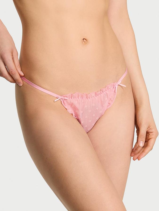 Heart Chiffon String Thong Panty