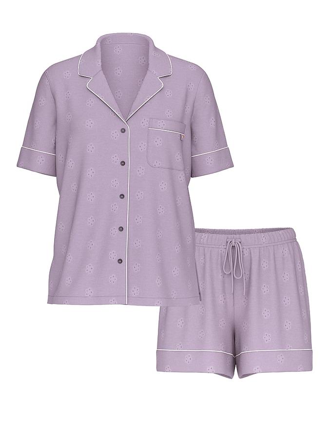 Modal Soft Eyelet Short Pajama Set image number 2