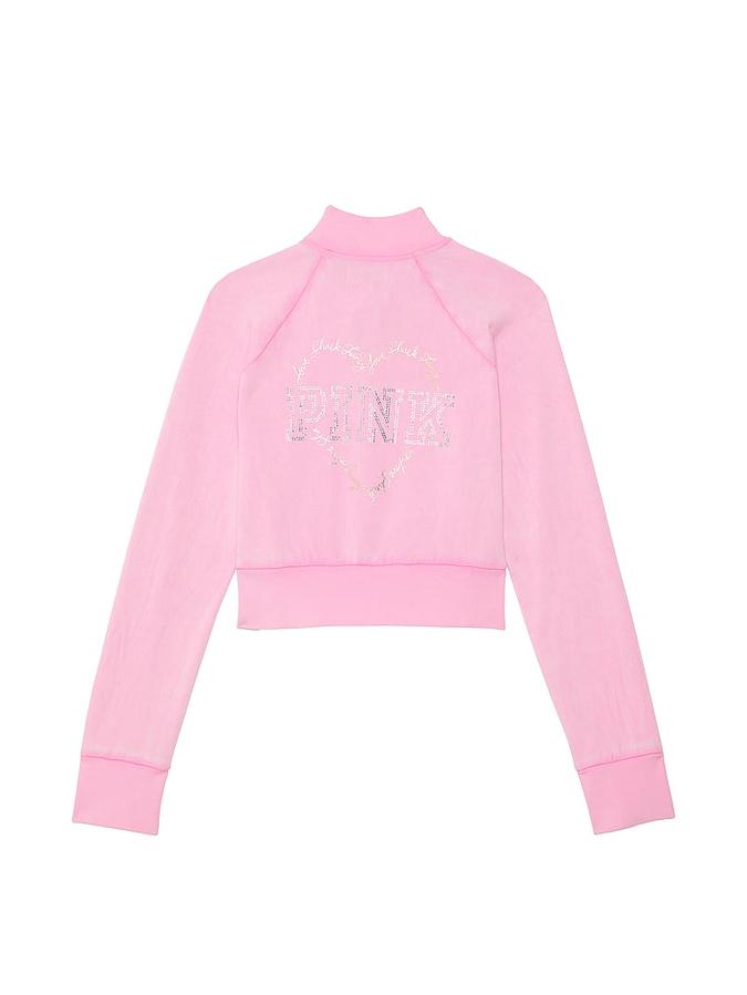 PINK x LoveShackFancy Reissued Full-Zip Sweatshirt image number 3