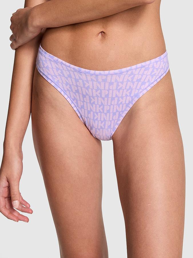 Cotton High-Leg Thong Panty image number 0