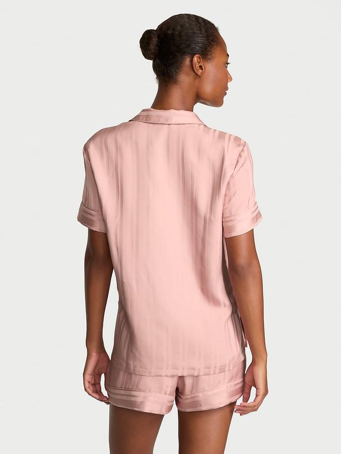 Glazed Satin Short Pajama Set image number 1