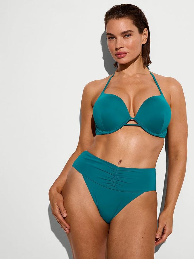 Essential Cinched High-Waist Bikini Bottom