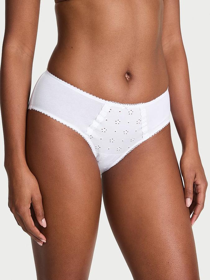 Stretch Cotton Eyelet Hiphugger Panty image number 0
