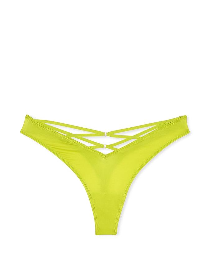 Smooth Strappy-Back High-Leg Thong Panty image number 2