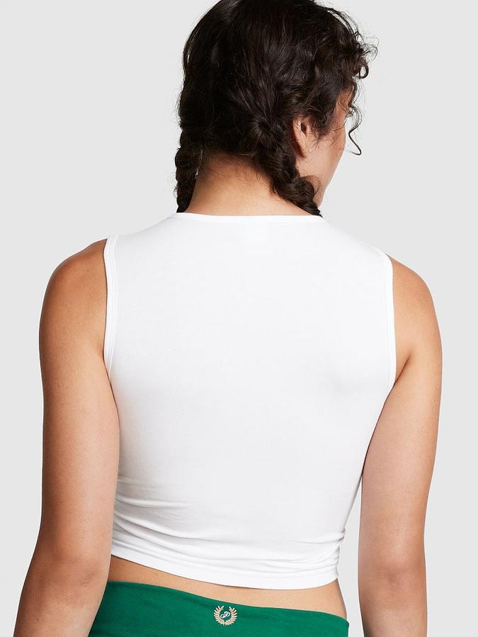 Cotton Ruched Crop Tank Top image number 1