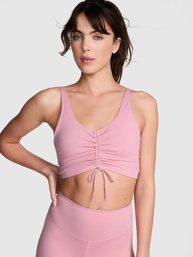 Relay Ruched Plunge Sports Bra image number 0