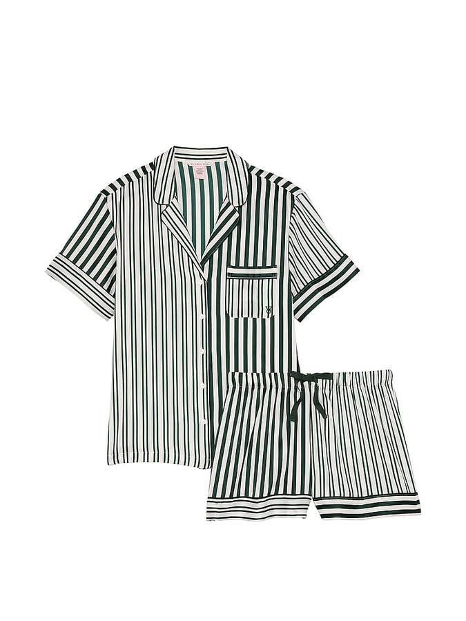 Glazed Satin Short Pajama Set image number 2