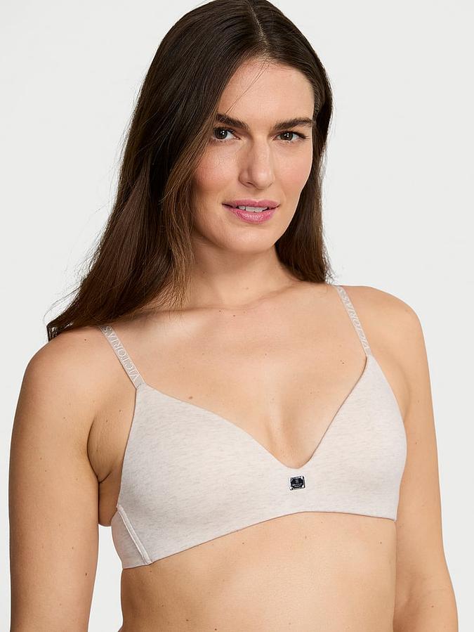 Cotton Logo Hardware Lightly Lined Wireless Bra image number 0