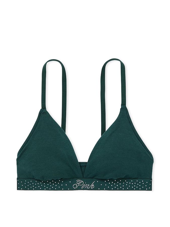 Logo Cotton Shine Triangle Bralette image number 2