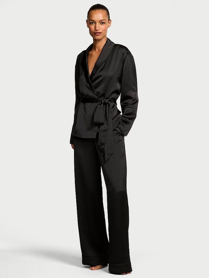 Luxe Satin Wrap Top &amp; Pant Set image number 0