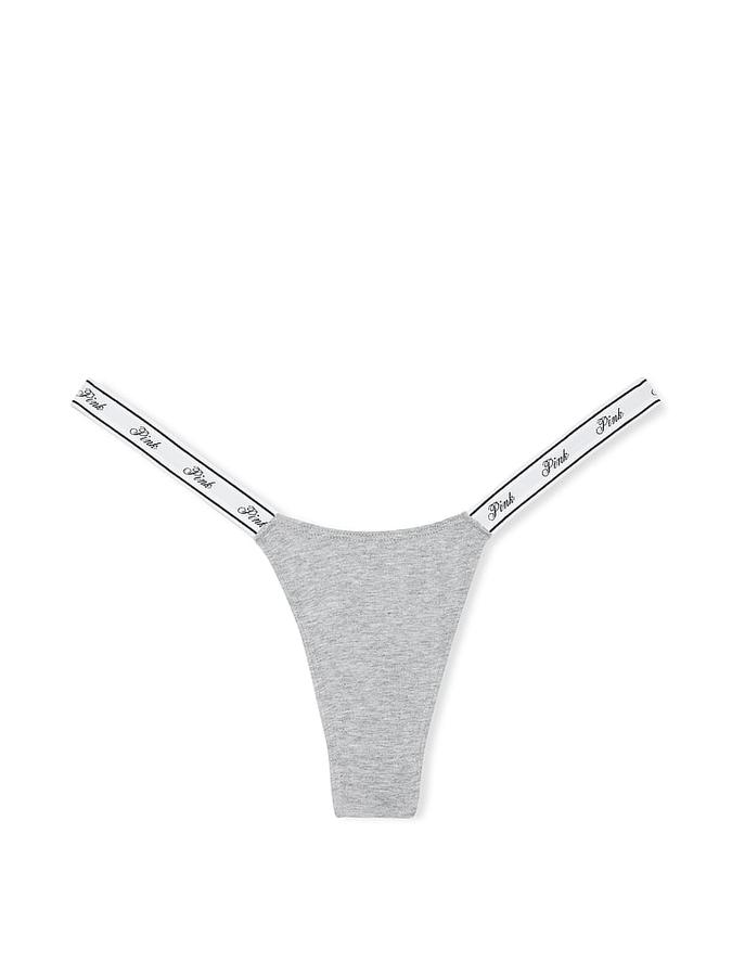 Logo Cotton High-Leg Micro Thong Panty