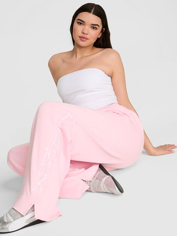 Campus Fleece&trade; Wide-Leg Split-Hem Sweatpants