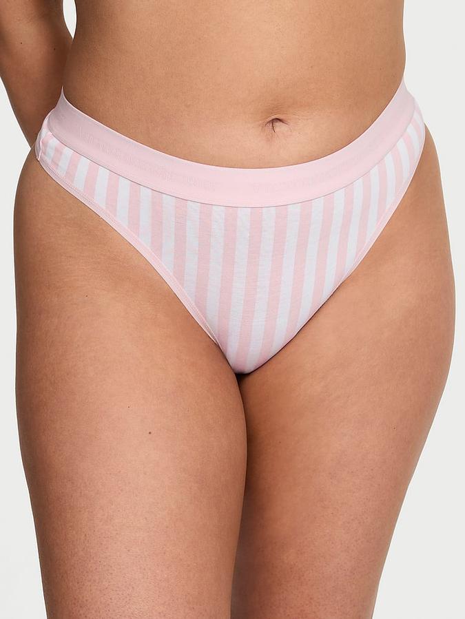 Logo Cotton Thong Panty image number 0