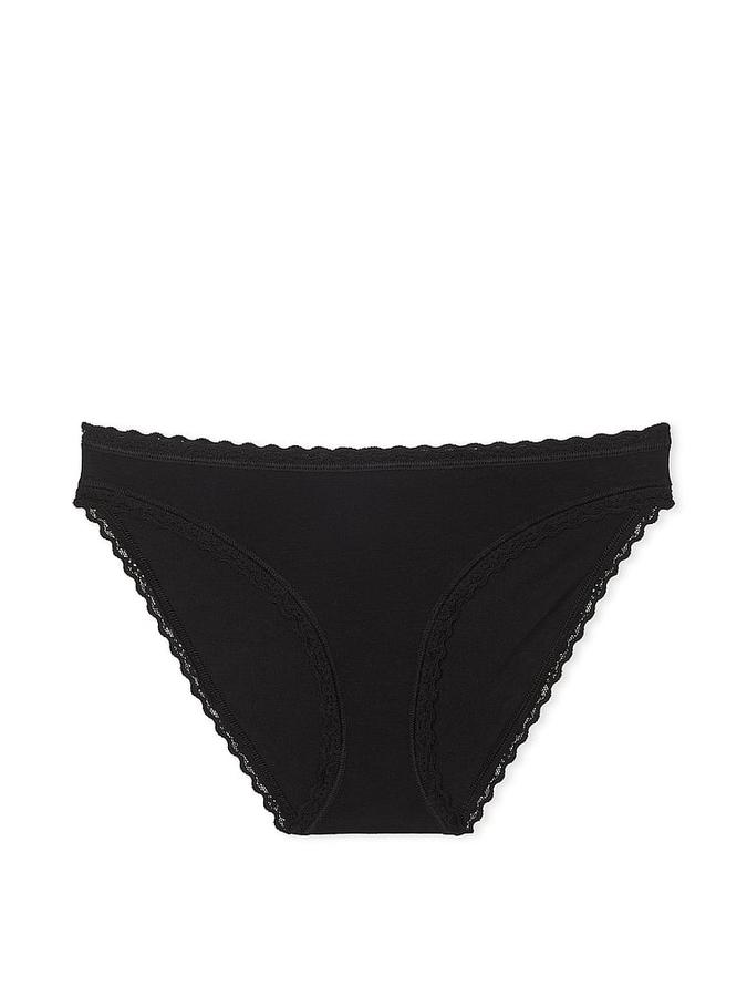 Lace-Trim Cotton Bikini Panty image number 0