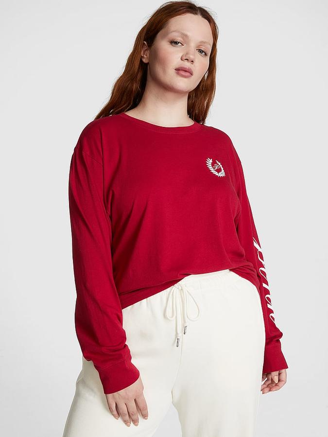 Oversized Long-Sleeve Campus Tee image number 0