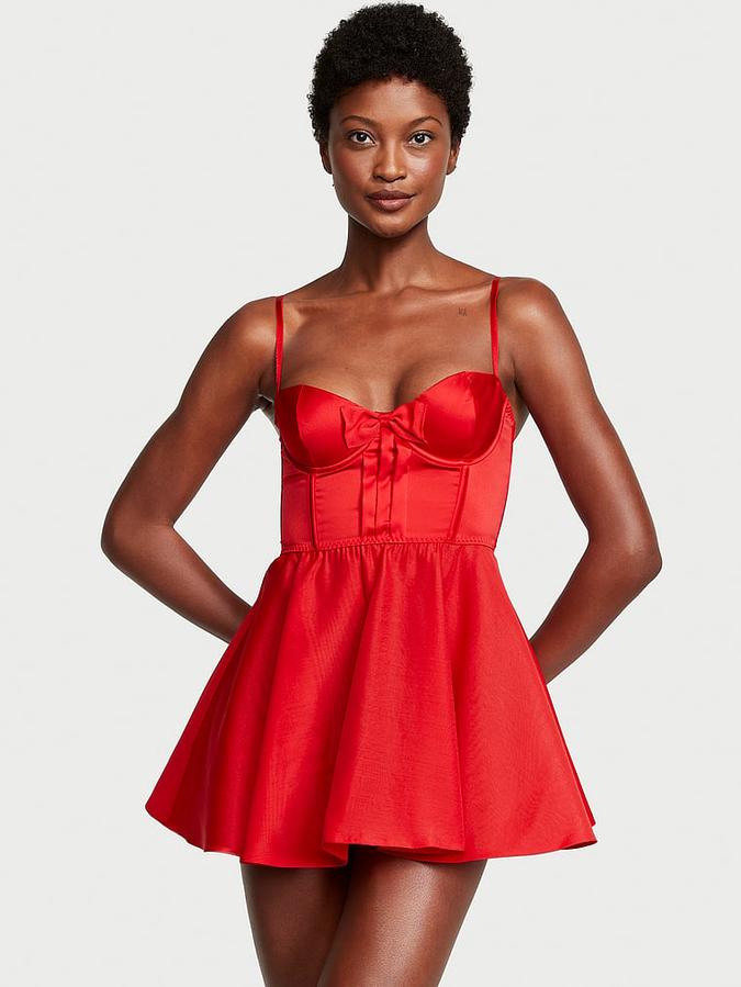 Bow-Topped Bustier Slip Dress image number 0