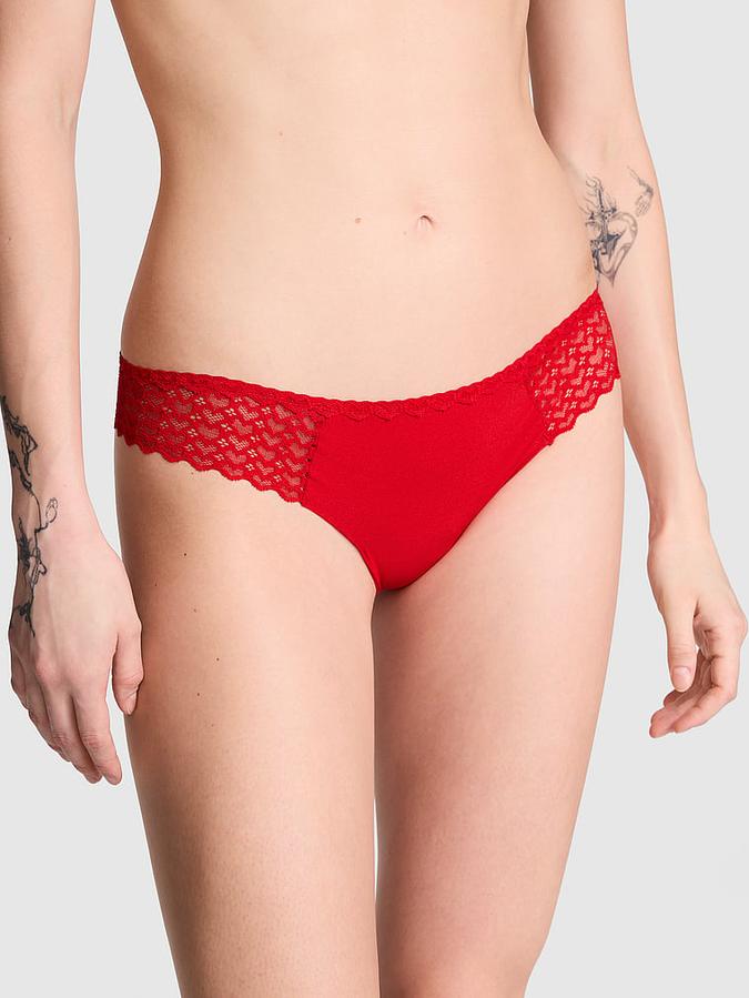 No-Show Heart Lace Thong Panty