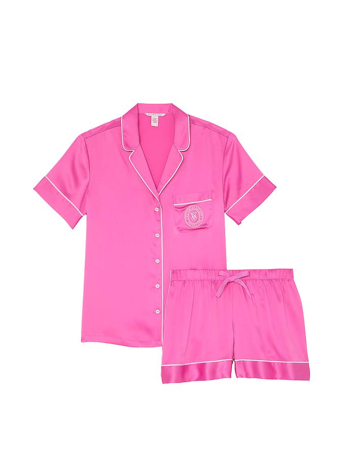 Glazed Satin Short Pajama Set image number 2